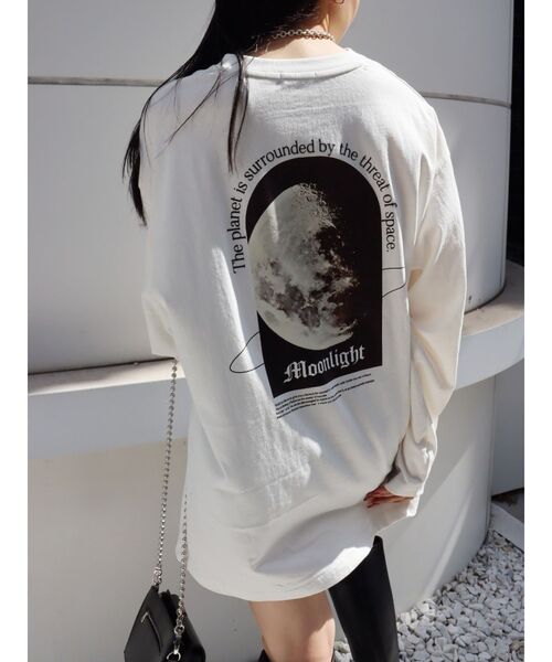 EVRIS（エヴリス）の「MOONLIGHT ロンT（Tシャツ/カットソー・レディース・ホワイト/ブラック・FREE）」の12枚目の写真