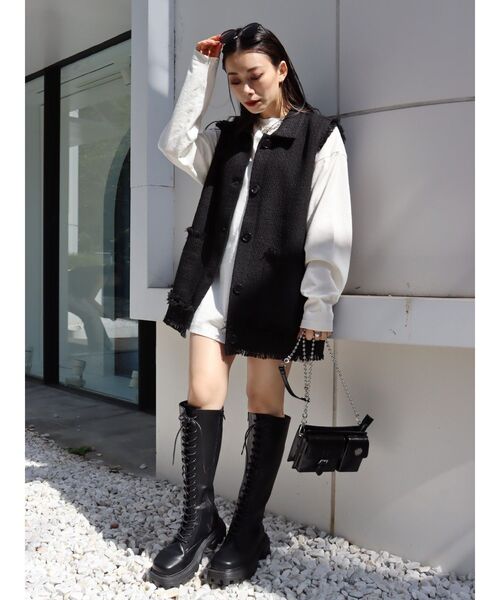 EVRIS（エヴリス）の「MOONLIGHT ロンT（Tシャツ/カットソー・レディース・ホワイト/ブラック・FREE）」の17枚目の写真