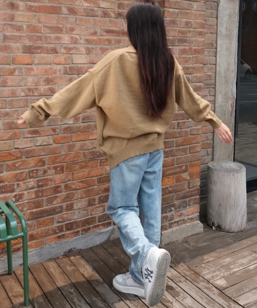 Ada.(エイダ)の「ワンポイント刺繍ルーズカーディガン(カーディガン/ボレロ・レディース・ベージュ/サンドベージュ/ブラック/グレー・FREE)」の9枚目の写真