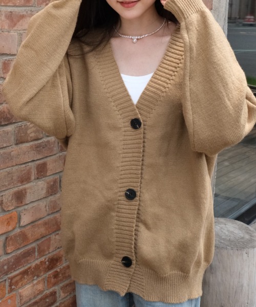 Ada.(エイダ)の「ワンポイント刺繍ルーズカーディガン(カーディガン/ボレロ・レディース・ベージュ/サンドベージュ/ブラック/グレー・FREE)」の5枚目の写真