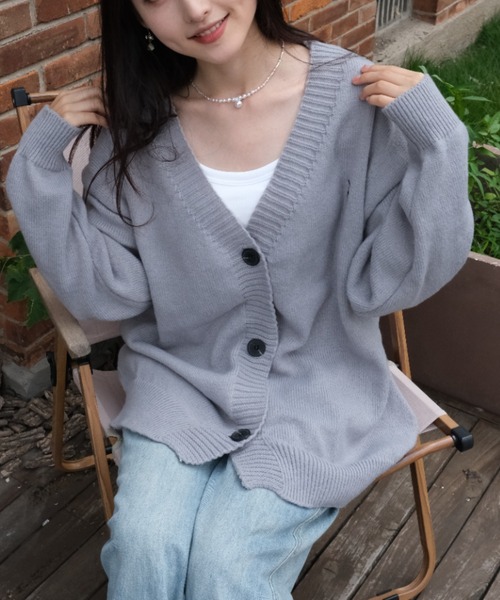 Ada.(エイダ)の「ワンポイント刺繍ルーズカーディガン(カーディガン/ボレロ・レディース・ベージュ/サンドベージュ/ブラック/グレー・FREE)」の11枚目の写真