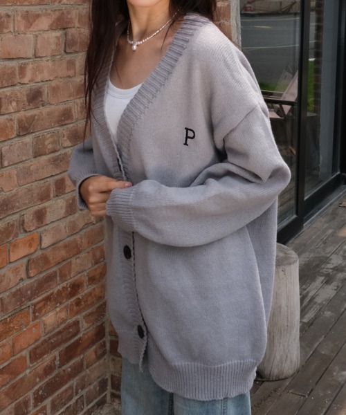 Ada.(エイダ)の「ワンポイント刺繍ルーズカーディガン(カーディガン/ボレロ・レディース・ベージュ/サンドベージュ/ブラック/グレー・FREE)」の12枚目の写真