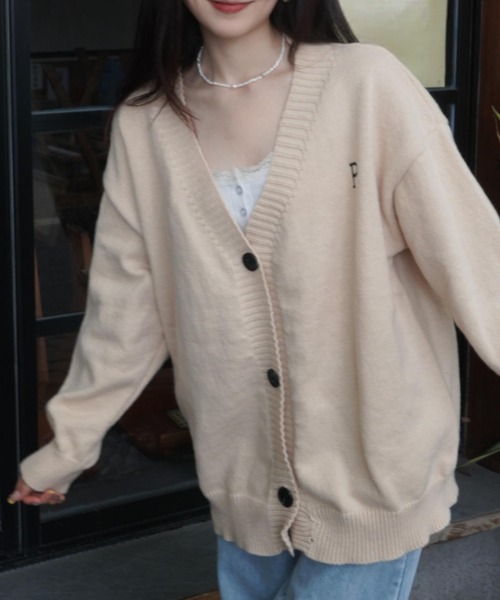 Ada.(エイダ)の「ワンポイント刺繍ルーズカーディガン(カーディガン/ボレロ・レディース・ベージュ/サンドベージュ/ブラック/グレー・FREE)」の18枚目の写真