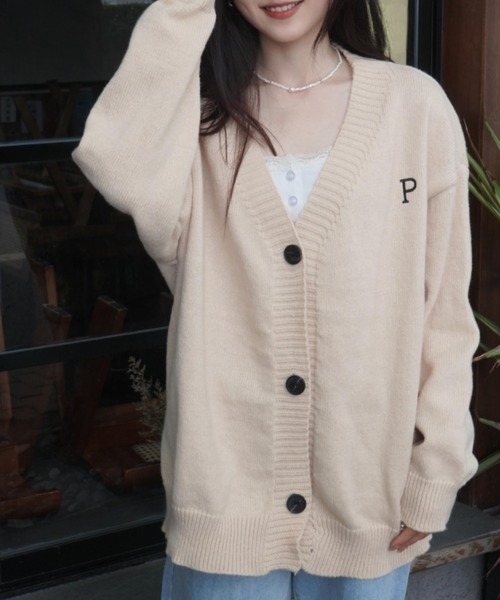 Ada.(エイダ)の「ワンポイント刺繍ルーズカーディガン(カーディガン/ボレロ・レディース・ベージュ/サンドベージュ/ブラック/グレー・FREE)」の17枚目の写真