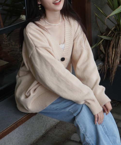 Ada.(エイダ)の「ワンポイント刺繍ルーズカーディガン(カーディガン/ボレロ・レディース・ベージュ/サンドベージュ/ブラック/グレー・FREE)」の21枚目の写真
