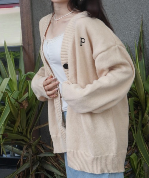 Ada.(エイダ)の「ワンポイント刺繍ルーズカーディガン(カーディガン/ボレロ・レディース・ベージュ/サンドベージュ/ブラック/グレー・FREE)」の20枚目の写真
