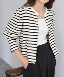 fredy emue | ボリューム袖 ボーダーカーディガン(カーディガン/ボレロ)