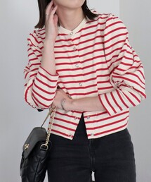 fredy emue | ボリューム袖 ボーダーカーディガン(カーディガン/ボレロ)