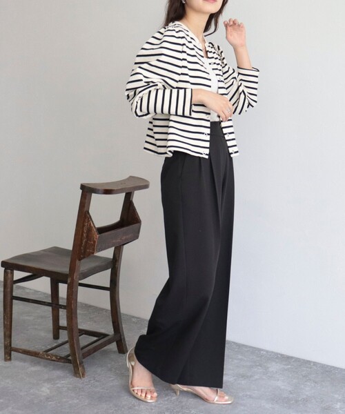 fredy emue（フレディエミュ）の「ボリューム袖 ボーダーカーディガン（カーディガン/ボレロ・レディース・ブルー系その他/ホワイト系その他/レッド系その他・38）」の20枚目の写真