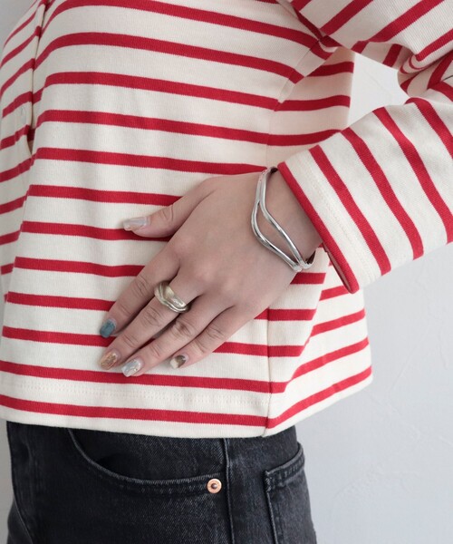 fredy emue（フレディエミュ）の「ボリューム袖 ボーダーカーディガン（カーディガン/ボレロ・レディース・ブルー系その他/ホワイト系その他/レッド系その他・38）」の12枚目の写真