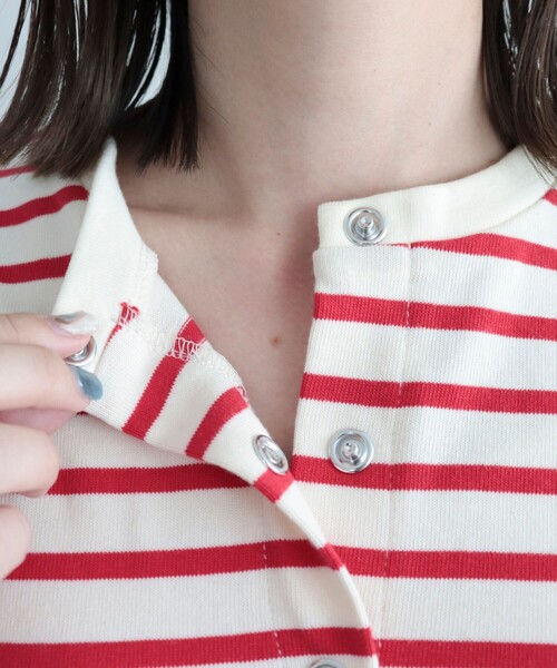 fredy emue（フレディエミュ）の「ボリューム袖 ボーダーカーディガン（カーディガン/ボレロ・レディース・ブルー系その他/ホワイト系その他/レッド系その他・38）」の13枚目の写真