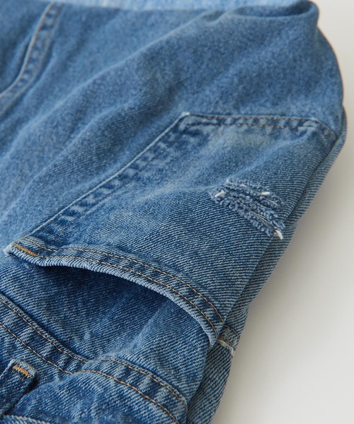 CUBE SUGAR(キューブシュガー)の「ダメージデニムリメイクトートバッグ(トートバッグ・レディース・インディゴブルー・M)」の10枚目の写真
