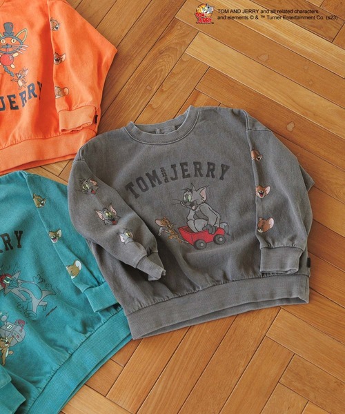 BAYFLOW（ベイフロー）の「【TOM and JERRY（トムとジェリー）】カラフルダイTシャツ（KIDS）（Tシャツ/カットソー・キッズ・パープル/グリーン/イエロー/オレンジ/チャコール・120cm/140cm/110cm/130cm）」の2枚目の写真