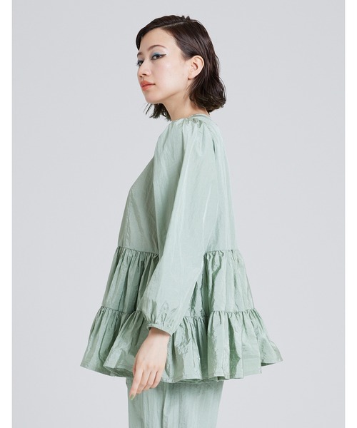 Little sunny bite(リトルサニーバイト)の「【Little sunny bite】Nylon frill dress(ワンピース・レディース・ブラック/オレンジ/グリーン・SMALL)」の12枚目の写真
