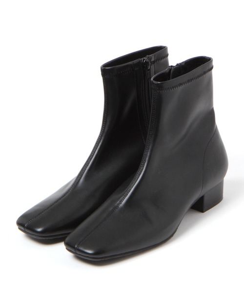 studio CLIP（スタディオクリップ）の「【消臭・抗菌防臭】柔らかスクエアヒールブーツ（ブーツ・レディース・アイボリー/ブラック/ブラウン・MEDIUM/LARGE/X-LARGE）」の6枚目の写真