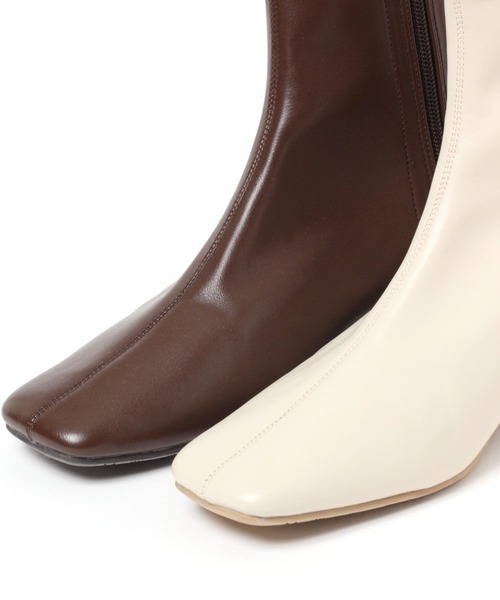 studio CLIP（スタディオクリップ）の「【消臭・抗菌防臭】柔らかスクエアヒールブーツ（ブーツ・レディース・アイボリー/ブラック/ブラウン・MEDIUM/LARGE/X-LARGE）」の18枚目の写真