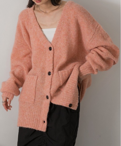 ad thie（アドティエ）の「ブークレー カーディガン（カーディガン/ボレロ・レディース・ブルー/モカ/イエロー/ベージュ/チャコール/杢グレー/ピンク・FREE）」の7枚目の写真