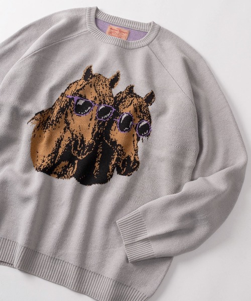 make a ray!（メイク ア レイ！）の「【81】アニマルデザイン ダブルジャガード アソート クルーネックニット（ニット/セーター・レディース・アイボリー/グレー/ブラック/ワイン/ダークネイビー/ナチュラル/カーキ系/ブラック系/ベージュ系/グレー系1/ライトグレー系/カーキ系1/グレー系/ブラウン系/ネイビー系/アイボリー系/ベージュ系1/ブラック系1/アイボリー系1/グレー系2/アイボリー系2・XL/L/M）」の6枚目の写真