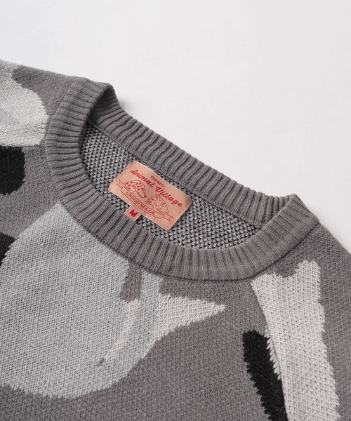 セール】【81】アニマルデザイン ダブルジャガード アソート クルー