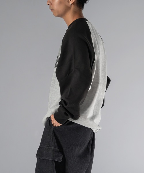 kutir（クティール）の「【低身長向けアイテム】裾絞り配色ラグランスウェット（スウェット・メンズ・ブラック/ネイビー・FREE）」の4枚目の写真