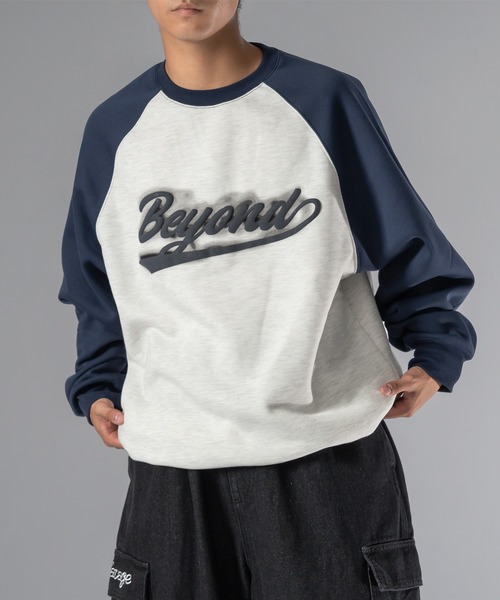 kutir（クティール）の「【低身長向けアイテム】裾絞り配色ラグランスウェット（スウェット・メンズ・ブラック/ネイビー・FREE）」の13枚目の写真