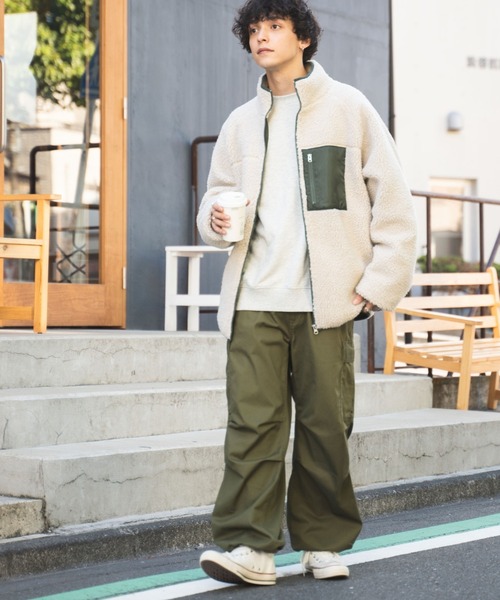 WEGO(ウィゴー)の「WEGO/ボアブルゾン(ブルゾン・メンズ・ブラック/ホワイト/ベージュ・MEDIUM/LARGE)」の6枚目の写真