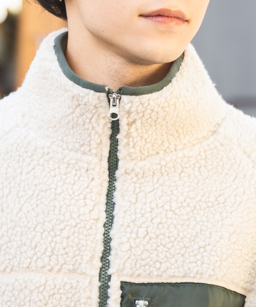 WEGO(ウィゴー)の「WEGO/ボアブルゾン(ブルゾン・メンズ・ブラック/ホワイト/ベージュ・MEDIUM/LARGE)」の7枚目の写真