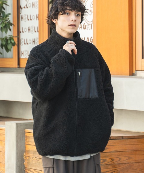 WEGO(ウィゴー)の「WEGO/ボアブルゾン(ブルゾン・メンズ・ブラック/ホワイト/ベージュ・MEDIUM/LARGE)」の15枚目の写真