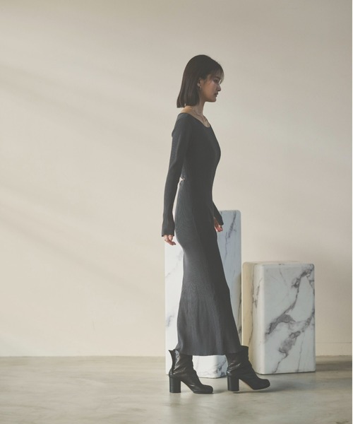 HANNE（アン）の「2WAYリブニットワンピース（ワンピース・レディース・ブラック/グレー・FREE）」の7枚目の写真