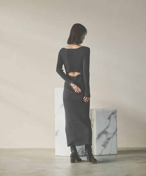 HANNE（アン）の「2WAYリブニットワンピース（ワンピース・レディース・ブラック/グレー・FREE）」の8枚目の写真