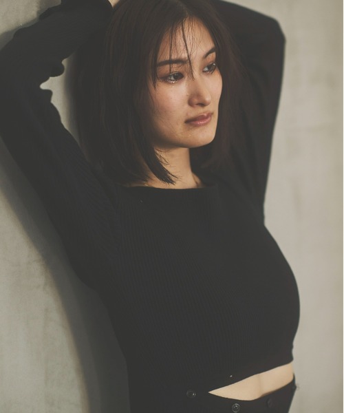 HANNE（アン）の「2WAYリブニットワンピース（ワンピース・レディース・ブラック/グレー・FREE）」の5枚目の写真