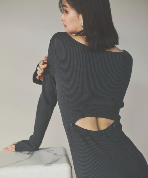 HANNE（アン）の「2WAYリブニットワンピース（ワンピース・レディース・ブラック/グレー・FREE）」の9枚目の写真