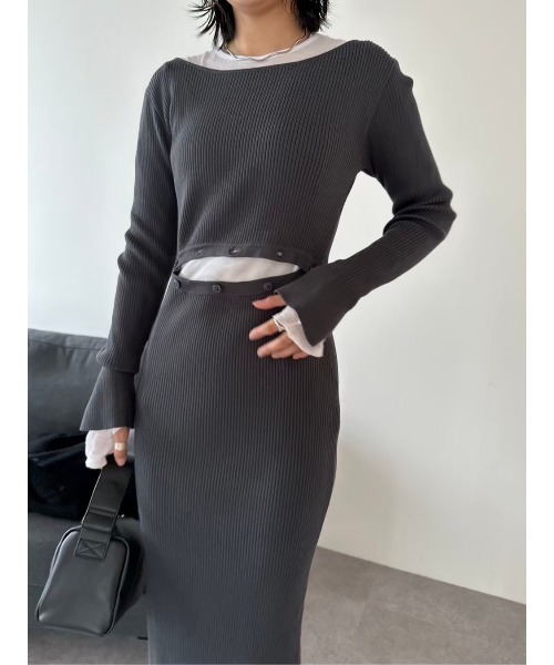 HANNE（アン）の「2WAYリブニットワンピース（ワンピース・レディース・ブラック/グレー・FREE）」の21枚目の写真