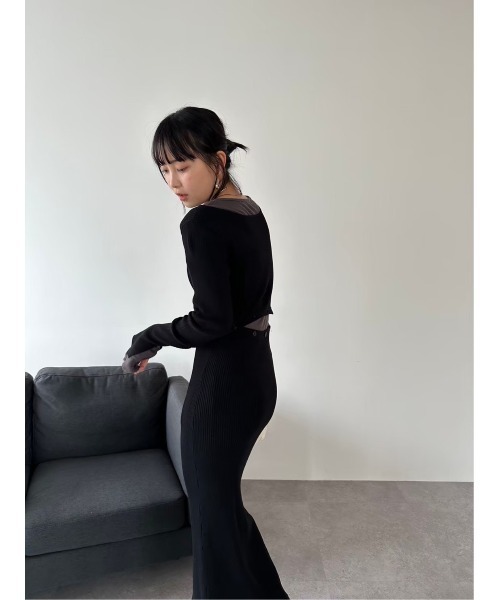 HANNE（アン）の「2WAYリブニットワンピース（ワンピース・レディース・ブラック/グレー・FREE）」の12枚目の写真