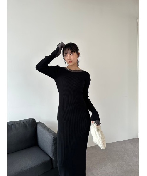 HANNE（アン）の「2WAYリブニットワンピース（ワンピース・レディース・ブラック/グレー・FREE）」の11枚目の写真