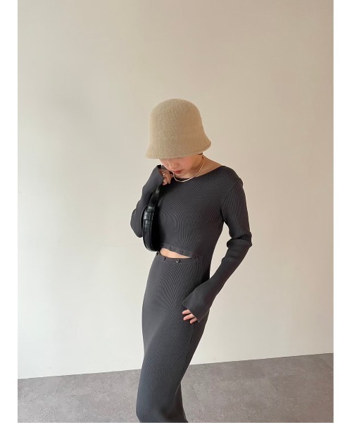 HANNE（アン）の「2WAYリブニットワンピース（ワンピース・レディース・ブラック/グレー・FREE）」の16枚目の写真