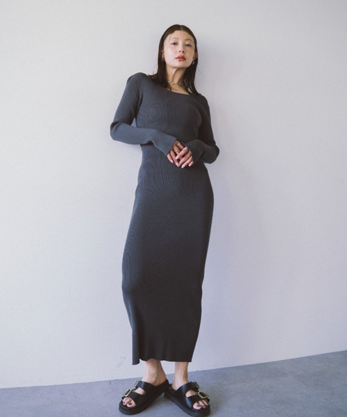 HANNE（アン）の「2WAYリブニットワンピース（ワンピース・レディース・ブラック/グレー・FREE）」の22枚目の写真