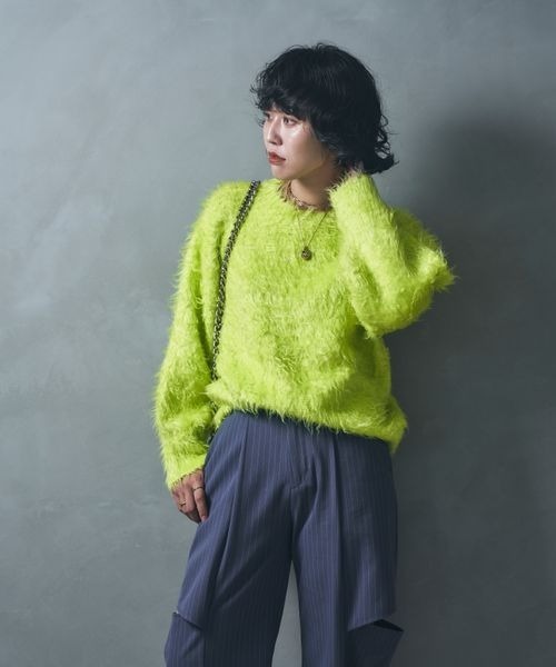 JEANASIS（ジーナシス）の「【完全受注生産】MOJYU knit【おね企画】/989247（ニット/セーター・レディース・グレー/ライム/ブラック・FREE）」の22枚目の写真