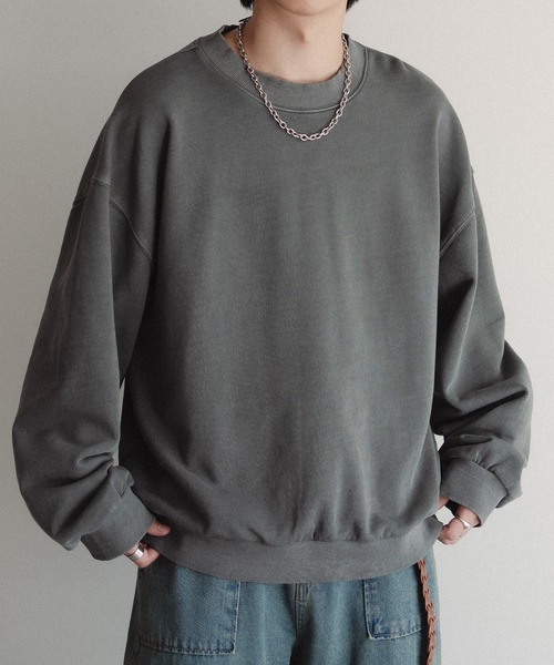 epnok(エプノック)の「ウラケピグメントスウェット(スウェット・メンズ・チャコールグレー/グレー・LARGE/SMALL/MEDIUM)」の2枚目の写真