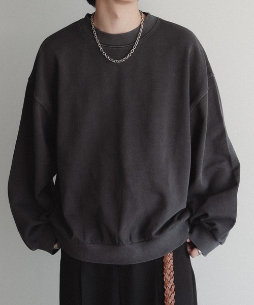 epnok(エプノック)の「ウラケピグメントスウェット(スウェット・メンズ・チャコールグレー/グレー・LARGE/SMALL/MEDIUM)」の1枚目の写真