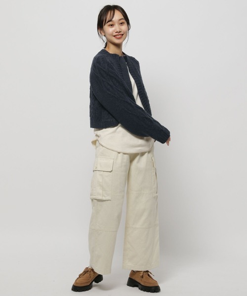 niko and...(ニコアンド)の「2WAYケーブルボレロカーディガン(カーディガン/ボレロ・レディース・ネイビー/アイボリー/グレー・FREE)」の7枚目の写真