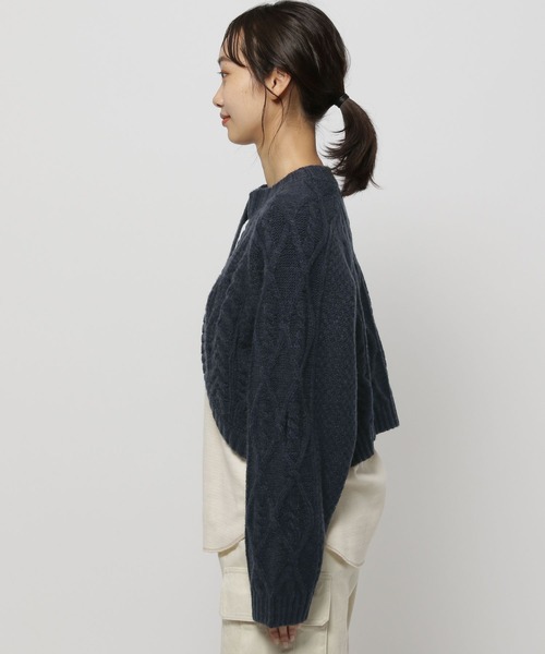 niko and...(ニコアンド)の「2WAYケーブルボレロカーディガン(カーディガン/ボレロ・レディース・ネイビー/アイボリー/グレー・FREE)」の16枚目の写真