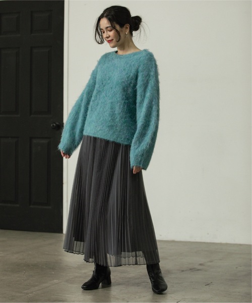 OPAQUE.CLIP(オペークドットクリップ)の「◆≪通勤・セレモニー対応≫ チュールプリーツフレアスカート【洗濯機洗い可】(スカート・レディース・ネイビー/チャコールグレー/ライトベージュ・36/42/38/40)」の9枚目の写真