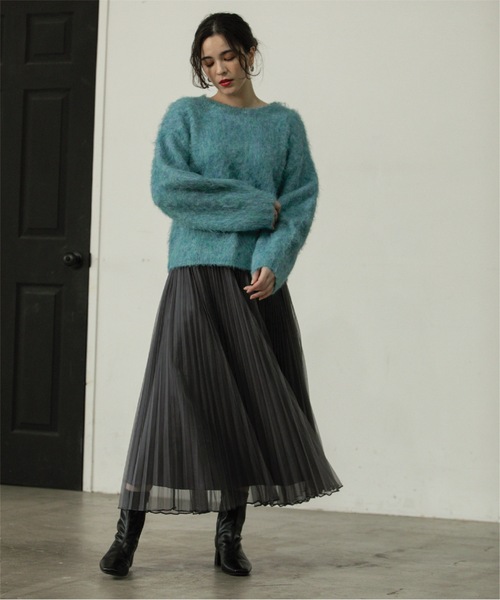 OPAQUE.CLIP(オペークドットクリップ)の「◆≪通勤・セレモニー対応≫ チュールプリーツフレアスカート【洗濯機洗い可】(スカート・レディース・ネイビー/チャコールグレー/ライトベージュ・36/42/38/40)」の11枚目の写真