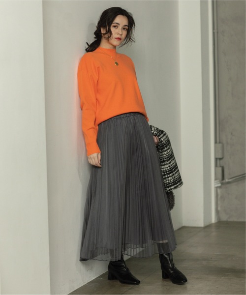 OPAQUE.CLIP(オペークドットクリップ)の「◆≪通勤・セレモニー対応≫ チュールプリーツフレアスカート【洗濯機洗い可】(スカート・レディース・ネイビー/チャコールグレー/ライトベージュ・36/42/38/40)」の13枚目の写真