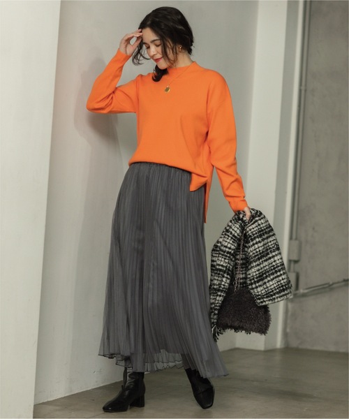 OPAQUE.CLIP(オペークドットクリップ)の「◆≪通勤・セレモニー対応≫ チュールプリーツフレアスカート【洗濯機洗い可】(スカート・レディース・ネイビー/チャコールグレー/ライトベージュ・36/42/38/40)」の14枚目の写真