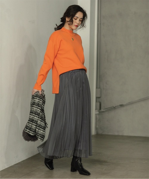 OPAQUE.CLIP(オペークドットクリップ)の「◆≪通勤・セレモニー対応≫ チュールプリーツフレアスカート【洗濯機洗い可】(スカート・レディース・ネイビー/チャコールグレー/ライトベージュ・36/42/38/40)」の17枚目の写真