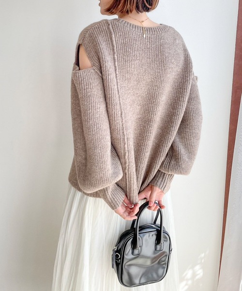 LOWRYS FARM（ローリーズファーム）の「スリットニットプルオーバーLS　988742（ニット/セーター・レディース・グレー/ブラウン/ベージュ・FREE）」の20枚目の写真