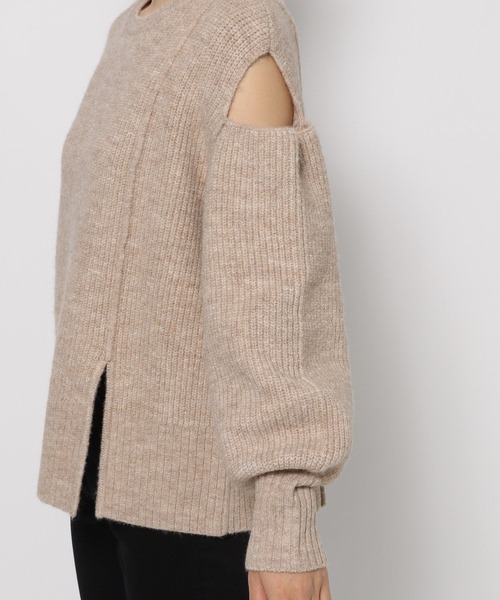 LOWRYS FARM（ローリーズファーム）の「スリットニットプルオーバーLS　988742（ニット/セーター・レディース・グレー/ブラウン/ベージュ・FREE）」の4枚目の写真