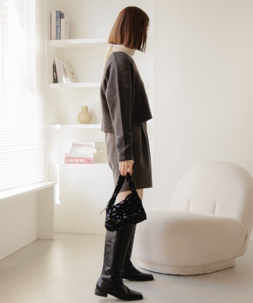 flower（フラワー）の「パーリーカーディガン（Tシャツ/カットソー・レディース・グレー/ブラック・FREE）」の16枚目の写真